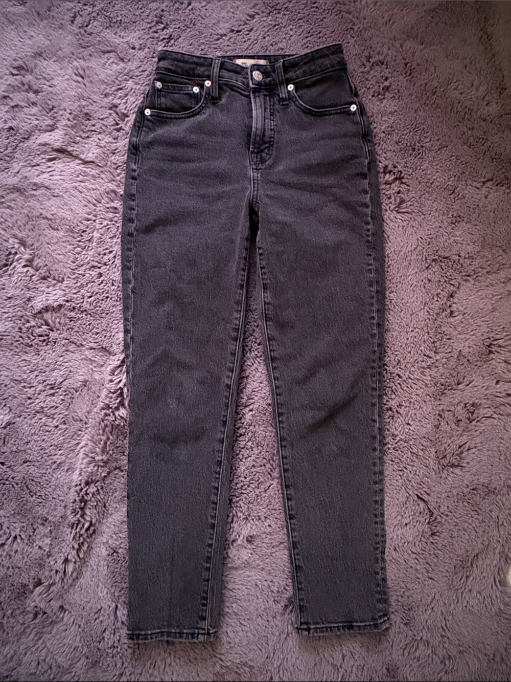 Madewell The Curvy Perfect Vintage Jean in Lunar Wash Charcoal Gray